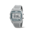 Digitale Herren-Chronographuhr mit Alarm, Titan-Look und weißem Gewebearmband