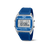 Herren-Digitaluhr mit Chronograph, blaues Textilband, silberfarbenes Gehäuse