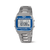 Digitale Herren-Chronographuhr mit Alarm, Metallarmband, blau hinterlegtes Display