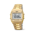 Boccia Unisex-Digitalarmbanduhr mit goldfarbenem Metallarmband und digitalem Display