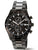 Herren-Chronograph mit schwarzem Zifferblatt, Datum und Metallarmband