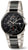 Bracelet de montre pour homme en argent avec cadran noir et bracelet en acier inoxydable, chronographe