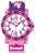 Montre d'apprentissage pour filles avec cadran rose-violet, bracelet rose, logo Scout
