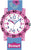 Montre d'apprentissage pour filles avec bracelet rose et bleu, motif cheval et fleurs, chiffres, logo Scout