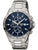 Herrenchronograph-Armbanduhr mit blauem Zifferblatt und Titanarmband