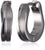 Boucles d'oreilles créoles pour femme en acier inoxydable, couleur argent, finition polie.