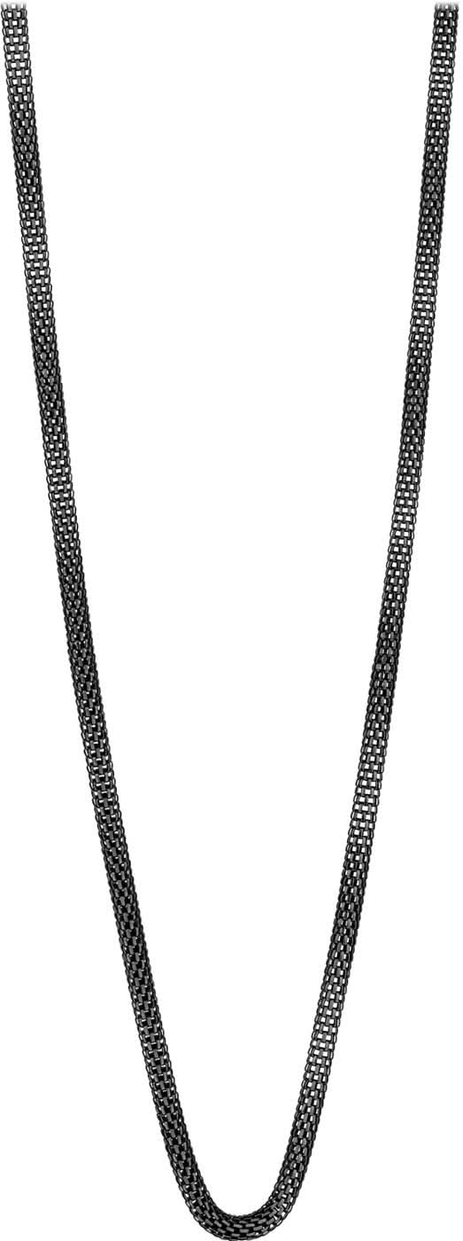 Collier en acier inoxydable avec fine chaîne à maillons, porté en V