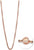 Collier en acier inoxydable plaqué or rose avec une fine chaîne à maillons et un pendentif rond orné de pierres