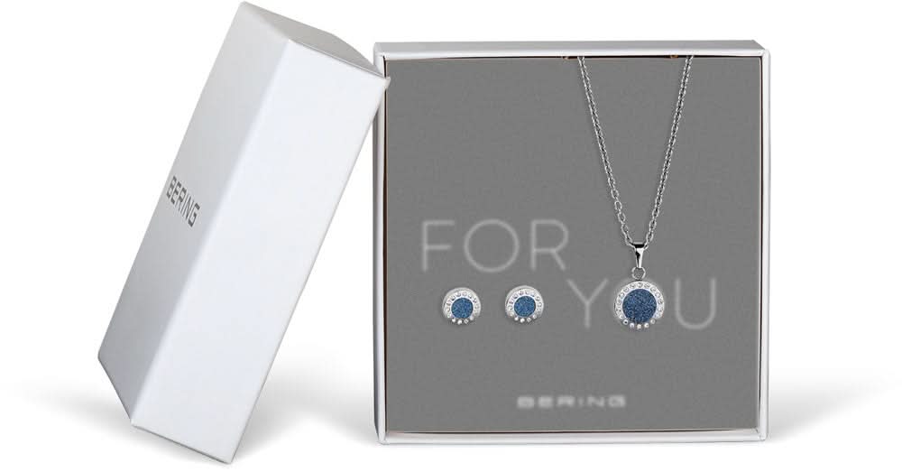 Ensemble ForYou Collier avec pendentif et clous d'oreilles - Bering Jewelry Modèle : 427-707-Blue