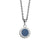 Collier avec pendentif rond, pavé de paillettes bleues et pierres scintillantes