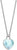 Collier en acier inoxydable avec pendentif en forme de cœur, aspect marbré bleu clair
