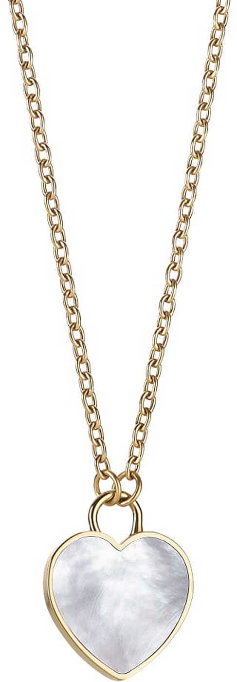 Halskette mit goldfarbener Kette und Herz-Anhänger aus Edelstahl, Bering Jewelry