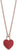 Collier avec pendentif cœur en métal, cœur rouge avec bordure claire