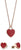 Collier avec pendentif cœur et clous d'oreilles cœur, chaîne de bijoux couleur or rose
