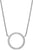 Collier en acier inoxydable avec pendentif rond et pierres décoratives en cercle, détail de chaîne visible.