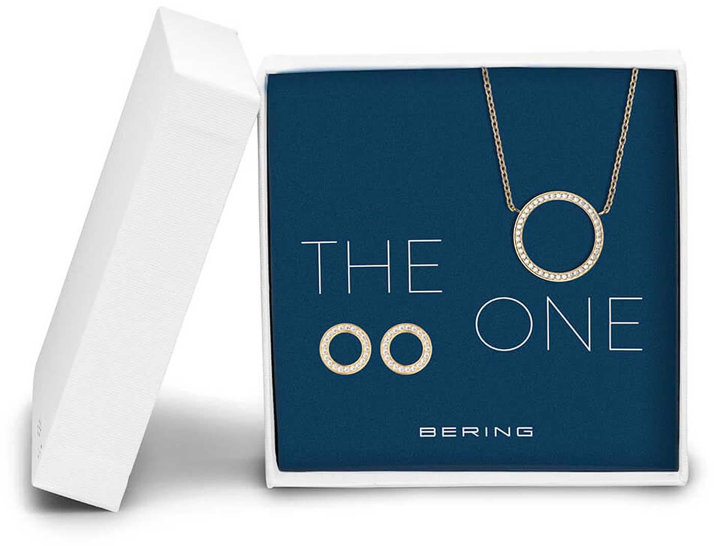 Goldfarbenes Schmuckset mit Kettenanhänger und Ohrsteckern