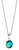 Collier en acier inoxydable avec pendentif rond et pierre turquoise
