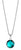 Collier en acier inoxydable avec pendentif rond et pierre bleu-vert