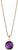 Collier en métal avec pendentif rond et pierre violette facettée