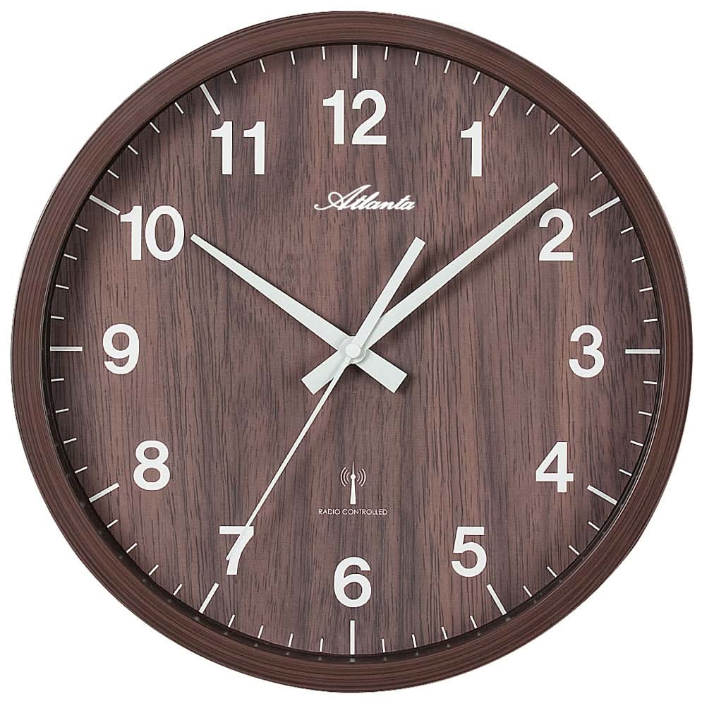 Horloge murale Atlanta 30,5 cm Ø plastique • Radio-pilotée • Silencieuse