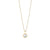 Collier doré à chaîne fine et petit pendentif rond en nacre avec strass