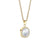 Pendentif doré sur collier : nacre ronde avec pierres incrustées en cercle