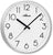 Horloge murale Atlanta, horloge ronde en plastique avec cadran blanc et aiguilles noires