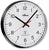 Horloge murale ronde avec cadre noir, cadran blanc, aiguilles noires et trotteuse rouge
