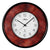 Horloge murale ronde : bord noir, structure couleur rouille, cadran blanc