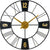 Horloge murale ronde avec cadran noir, chiffres et aiguilles dorés
