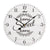 Horloge murale ronde avec chiffres arabes, inscription « home sweet home » et couronne de fleurs