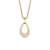 Collier doré avec pendentif goutte serti de cristaux pavés