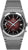 Montre pour homme avec bracelet en métal, cadran sombre, logo solaire et date 25