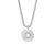 Collier avec pendentif rond en cristal motif rayons, argent brillant
