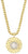 Collier doré en acier inoxydable avec pendentif rond motif rayons serti de zirconias