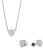 Ensemble de bijoux en acier inoxydable avec pendentif cœur et clous d'oreilles cœur
