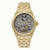 Goldfarbene Herrenarmbanduhr mit Dual-Time Automatik, Sichtboden und Edelstahlarmband