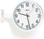 Horloge murale Peweta avec cadran blanc, bordure en métal et aiguilles noires/rouges