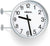 Horloge murale en métal avec cadran blanc et aiguilles noires, design rond