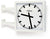 Horloge murale en métal 50x50 cm avec cadre blanc, cadran noir et aiguilles noires
