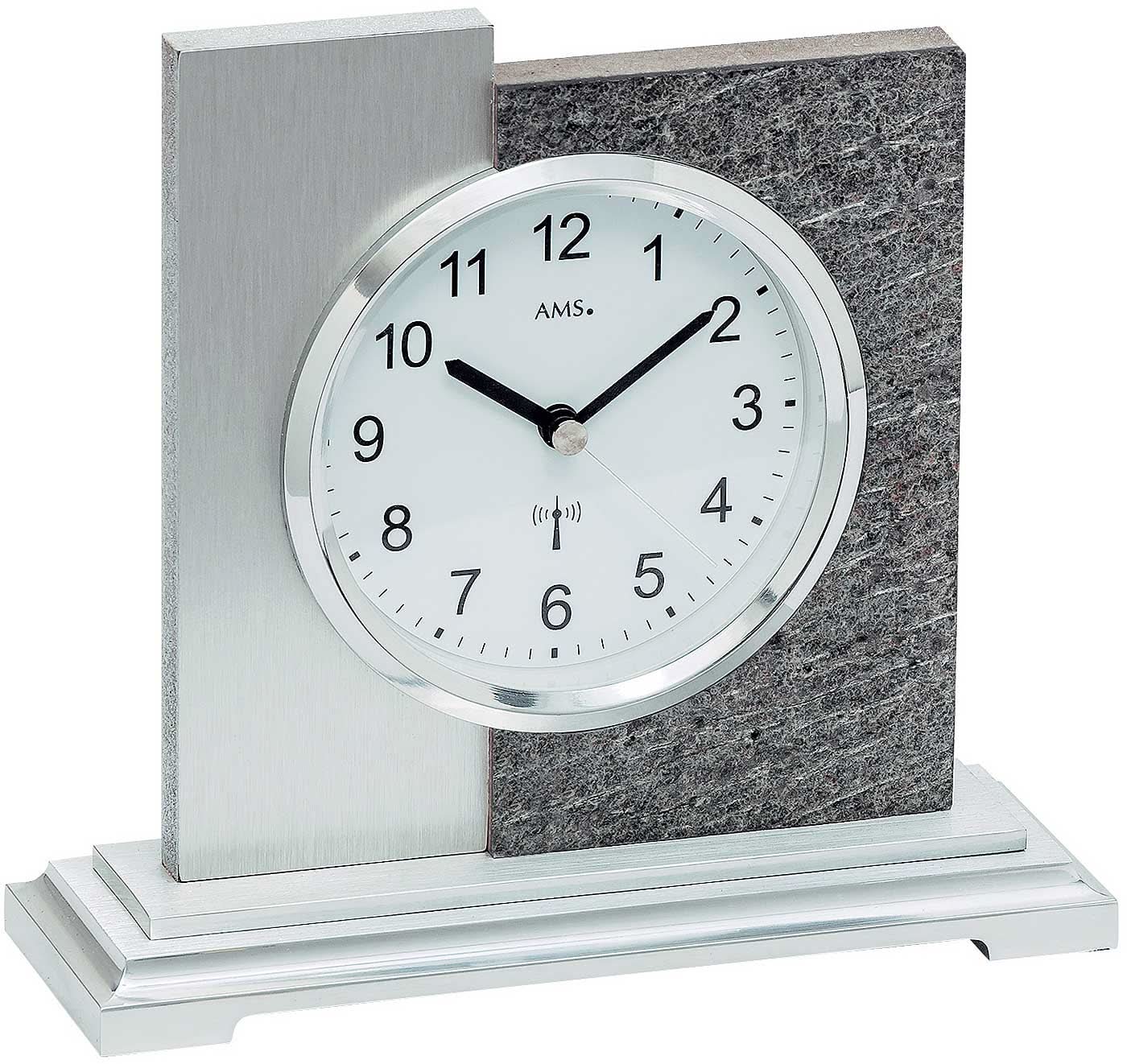 Horloge de table AMS 16x17x6 cm bois • Mouvement radiocommandé • Design moderne • Matériaux de haute qualité