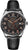 Montre homme avec bracelet en cuir noir et boîtier argenté, cadran sombre