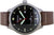Montre homme Messerschmitt avec cadran noir, bracelet marron et couronne visible