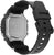 Montre numérique homme avec fond de boîtier argenté et bracelet en caoutchouc noir
