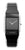 Montre femme Jacob Jensen avec cadran noir, bracelet métallique argenté et noir, et aiguilles blanches.