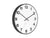 Horloge murale avec cadran blanc, cadre noir, chiffres arabes et pointe d'aiguille rouge