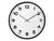 Horloge murale avec cadran blanc, bordure noire et chiffres arabes marqués