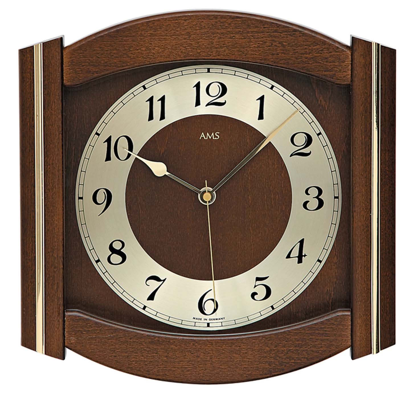 Horloge murale AMS 27x27 cm bois • Mouvement radio-piloté • Design intemporel