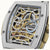 Herrenarmbanduhr, schräger Blick aufs Skelettzifferblatt mit Ingersoll-Logo