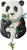 Horloge murale avec motif panda, cadran blanc, cadre noir et affichage rond des chiffres